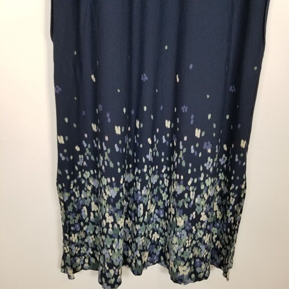 J.Jill Pure Jill‎ Women Short Sleeve Floral Knit Maxi Dress Sz L Blue Lagenlook - Picture 3 of 8
